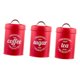thumbnail image 3 of Latas De Almacenamiento De Alimentos De Cocina, 3 Piezas, Café, Té, Latas De Azúcar, Rojo, 3 of 5
