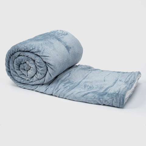 Relan - Manta Frazada Sherpa Polar Franela Azul 1,5 Plazas