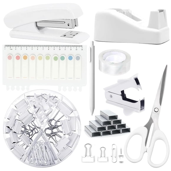 Juego de oficina suniya de 9 piezas, accesorios de escritorio blancos