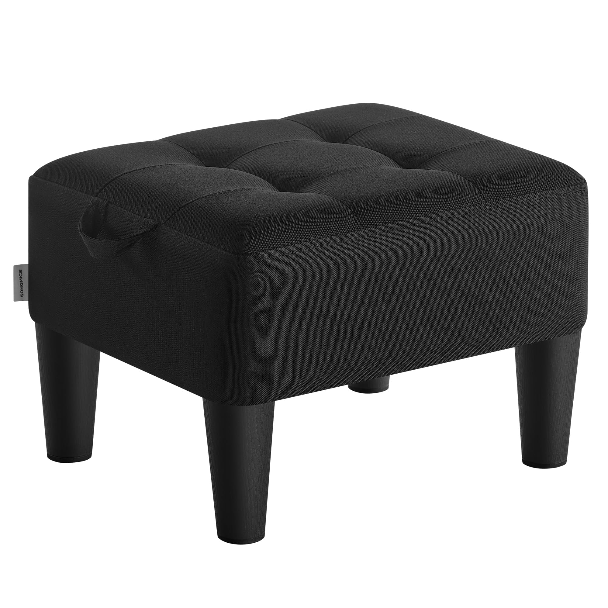Reposapiés Songmics, Pequeño Reposapiés Otomano, Lino, Negro