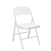 Genérico - Pack 6 Sillas Plegable Metálica Acolchada Blanco.