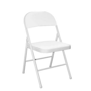 Genérico - Pack 6 Sillas Plegable Metálica Acolchada Blanco.