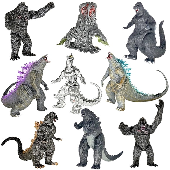 Figuras de acción TWCare Godzilla Dinosaur vs Kong, set de 9