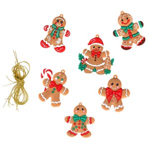 Bothyi - Decoración Navideña Colgante, Decoración De Árbol De Navidad Para Regalos De Fiesta, Festivales, Hombre De Jengibre, 6 Uds.