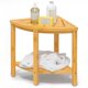 thumbnail image 1 of Banco de ducha Bamfan, taburete impermeable de bambú con estante de almacenamiento, 1 of 7