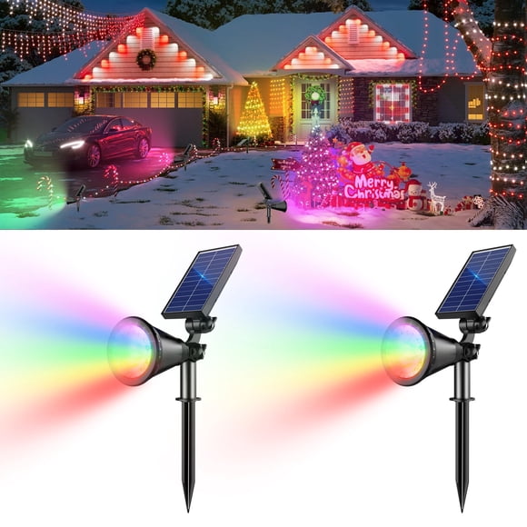 Luces solares APOMAO para exteriores, pack de 2 multicolor impermeables