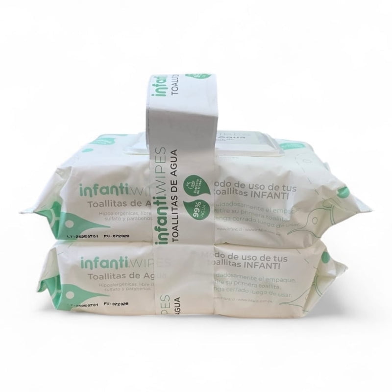 Pack Toallitas Húmedas De Agua Infanti Wipes 2 X 80 Un.
