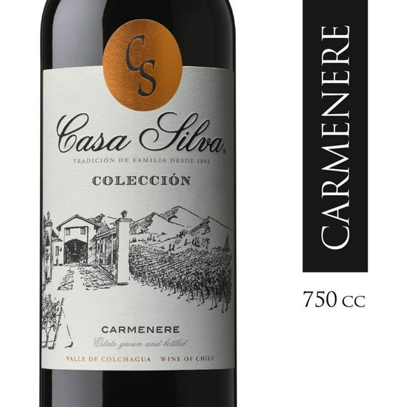 Vino Tinto Casa Silva Carmenere Colección Botella, 750 ml