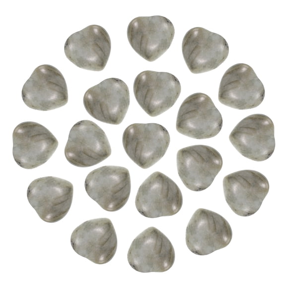 Uxcell 20Pcs Piedra de Cristal Natural en Forma de Corazón, 0.6 Pulgadas 5/16" de Grosor Mini Piedra de Amor Pulida, Cristal de Gema de Bolsillo Grabado Piedras de Preocupación, Labradorita Gris