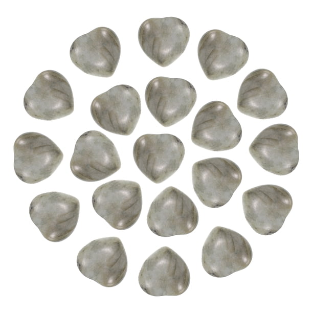 Uxcell 20Pcs Piedra de Cristal Natural en Forma de Corazón, 0.6 Pulgadas 5/16" de Grosor Mini Piedra de Amor Pulida, Cristal de Gema de Bolsillo Grabado Piedras de Preocupación, Labradorita Gris