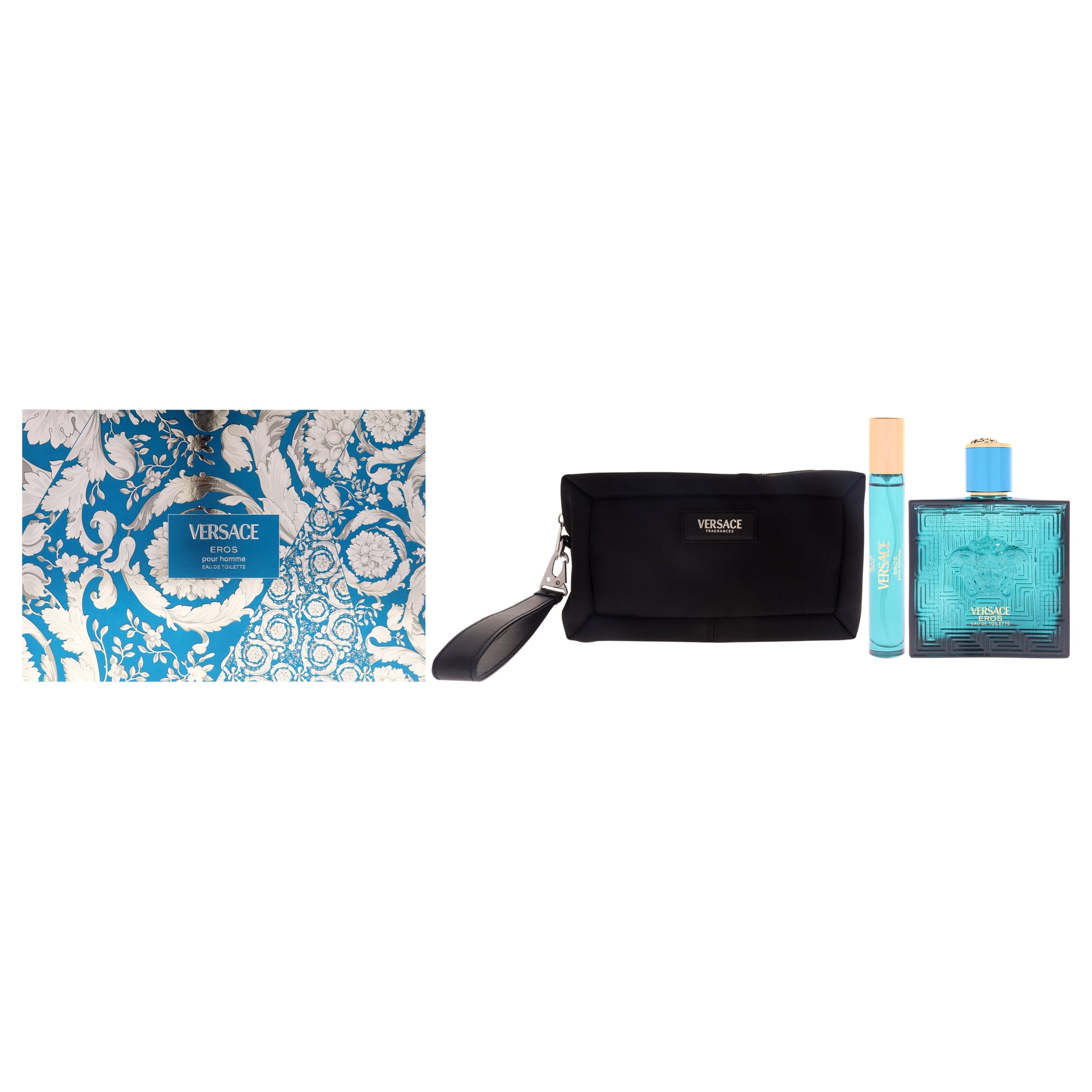 Set De Regalo Versace Eros Edt 100ml + Edt 10ml + Cartera Hombre