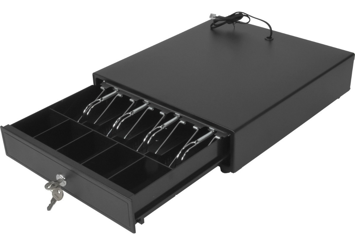 Gutstark - Cajón De Dinero Metálico 4 Billetes 5 Monedas Cable Rj11 Pos