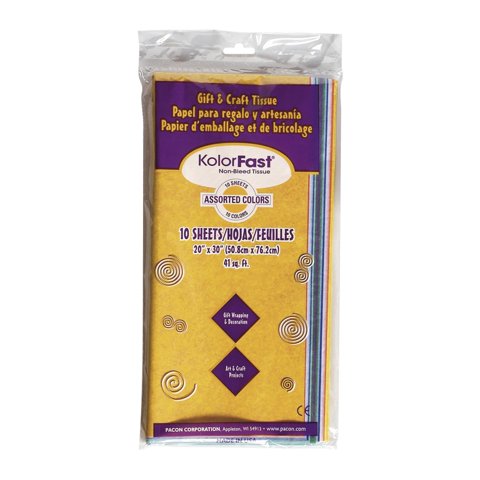 Surtido De Papel De Seda Kolorfast, 10 Hojas, 20 X 30 Cm