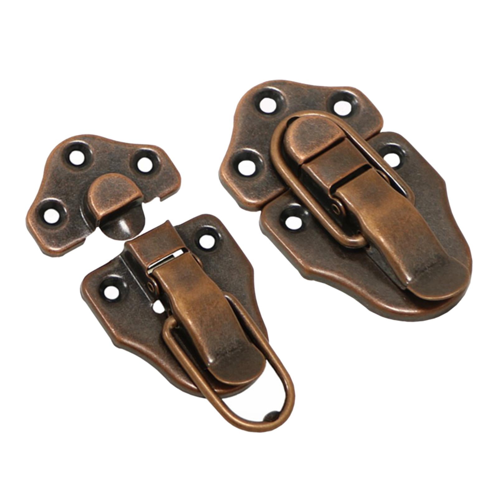 Magideal - Pestillo De Palanca, Pestillo De Caja De Madera Con Tornillos, Cierre De Hardware, Hebilla De Clip, Cerradura De Cerrojo Para Caja De Baratija, Caja D , Bronce Rojo