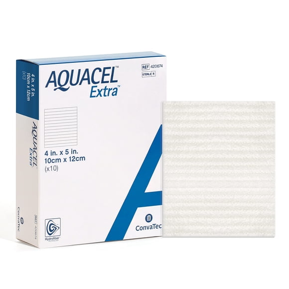 Aderezo absorbente de hidrofibra ConvaTec AQUACEL Extra 4x5, 10 unidades