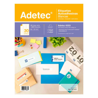 Adetec - Etiquetas Para Impresión 66X25 Mm 50 Hojas