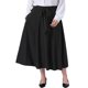thumbnail image 1 of Falda de mujer talla grande Agnes Orinda con nudo, cintura alta, vuelo, línea A, midi con bolsillos 1X negro, 1 of 8