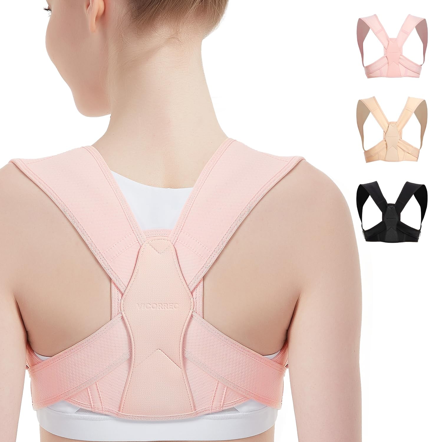 Corrector De Postura Vicorrect Para Mujeres Y Hombres (s/m), Color Rosa
