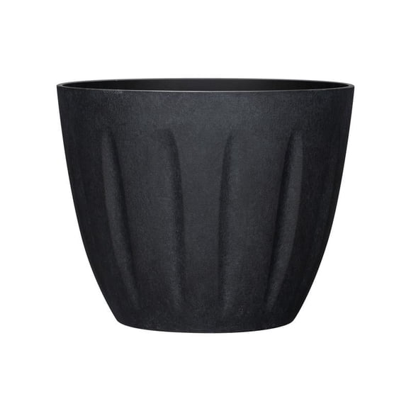 Maceta L&G Spritzer de poliresina negra, 24,4 x 30,5 x 30,5 cm