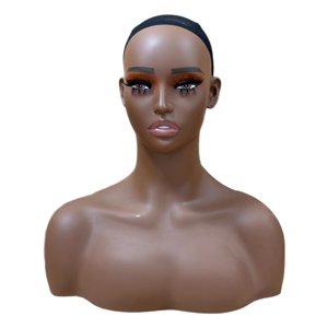 Ioensy - Cabeza De Maniquí Femenina, Soporte De Exhibición De Peluca Lisa Para Postizos, Bufanda, Pendientes