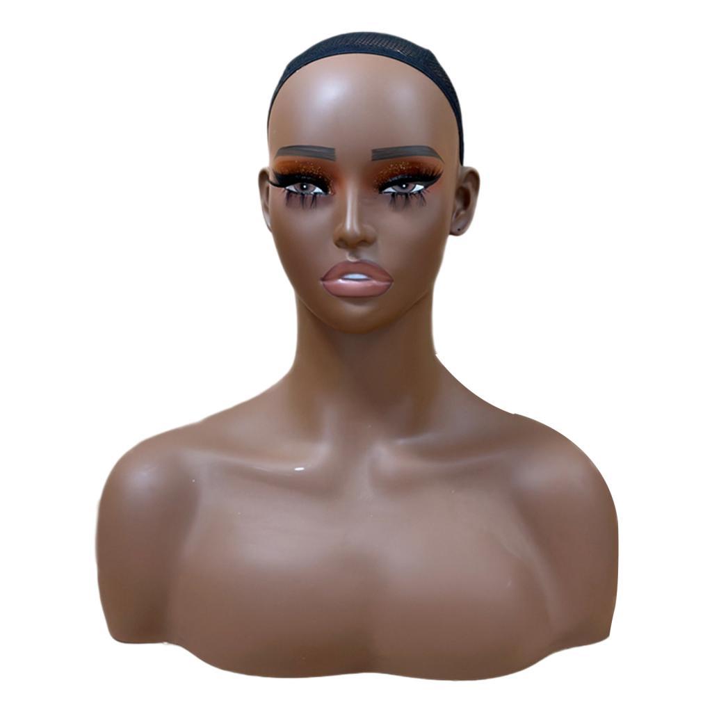 Ioensy - Cabeza De Maniquí Femenina, Soporte De Exhibición De Peluca Lisa Para Postizos, Bufanda, Pendientes