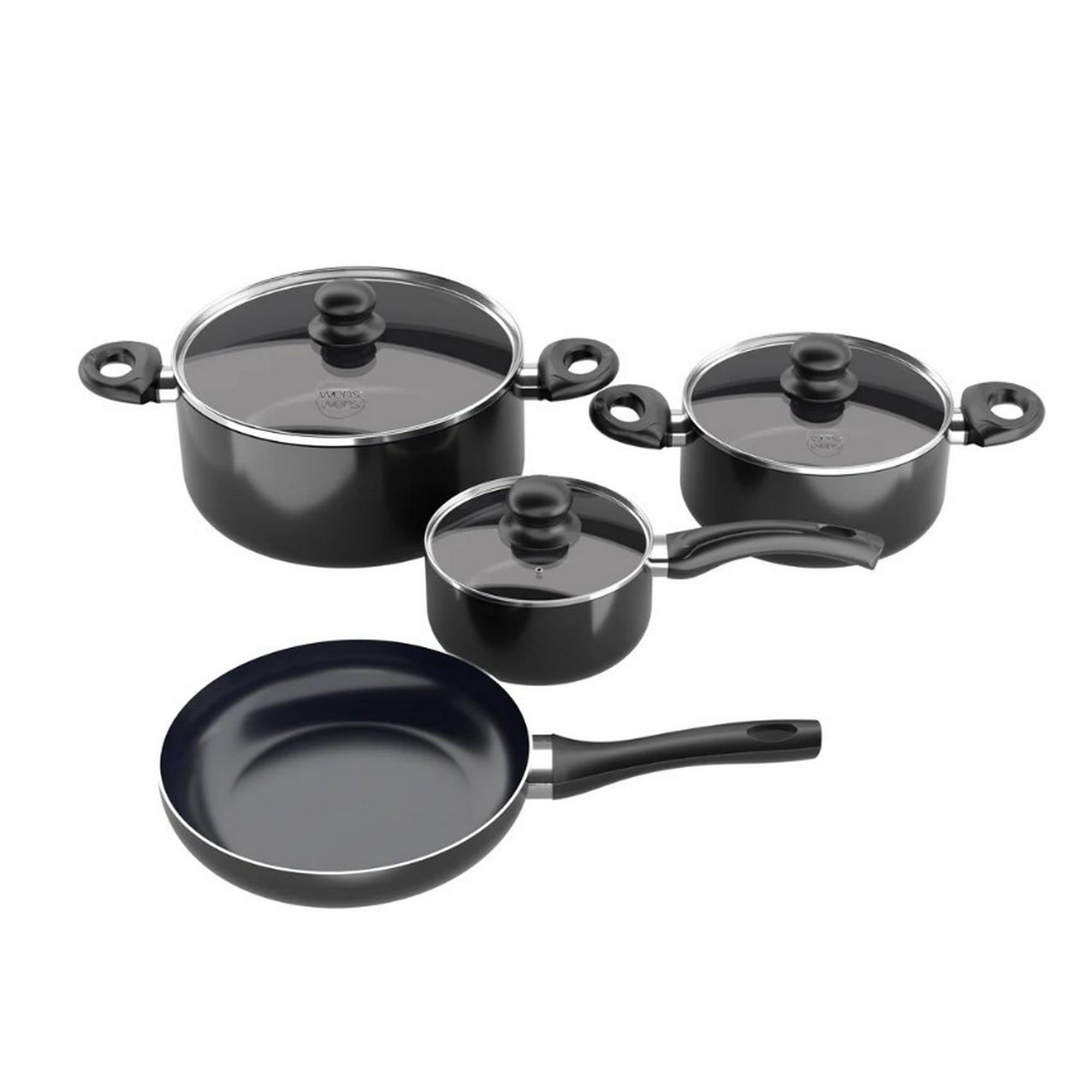 Wens - Bateria De Cocina 7 Pz Aluminio Prensado Firenze Negro
