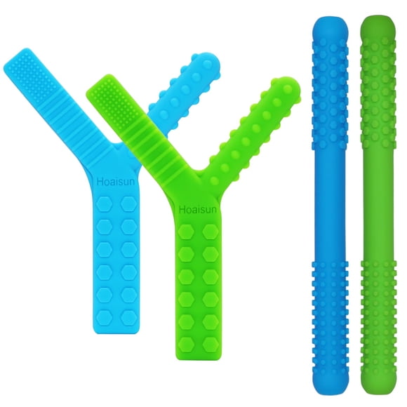Juguetes masticables sensoriales Hoaisun para niños autistas, paquete de 4