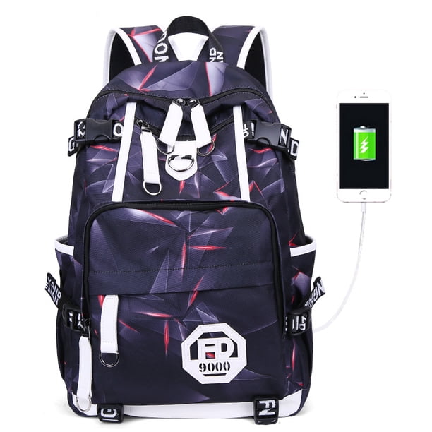 Teenage Boys Backpack High Middle School Students Bookbag Outdoor Daypack with USB Charge Port Big Student Laptop Backpack