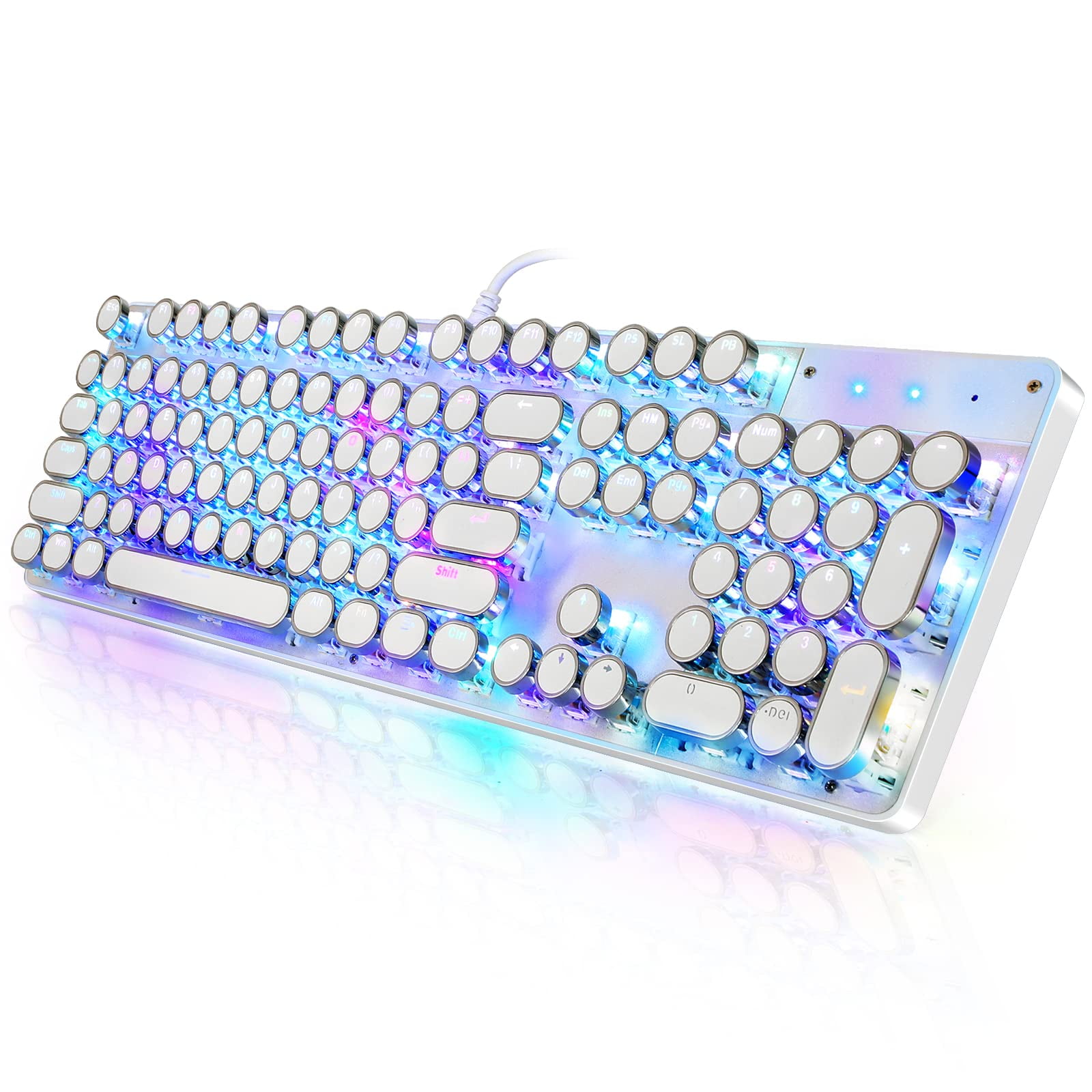 Teclado Mecánico Para Juegos Yscp, Estilo Máquina De Escribir Rgb, 104 Teclas