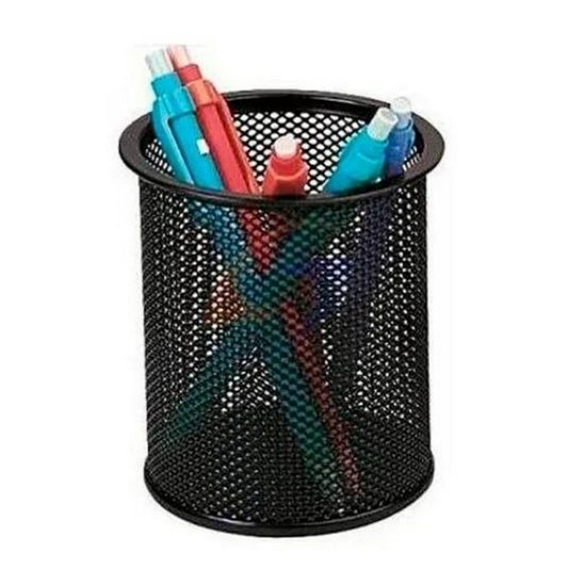 Oem - Porta Lápiz De Rejilla Malla Negra Metálica Oficina Nr