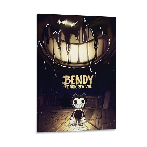 Bendy y la Máquina de Tinta Cuadro decorativo colgante - Arte de pared - Póster enmarcado - Decoración de pared - Regalos para familia, amigos y aficionados 20*30 cm