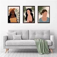 Genérico - Cuadros Decorativos Mujer Pack X 3 Uds 35X50 Cm C/U