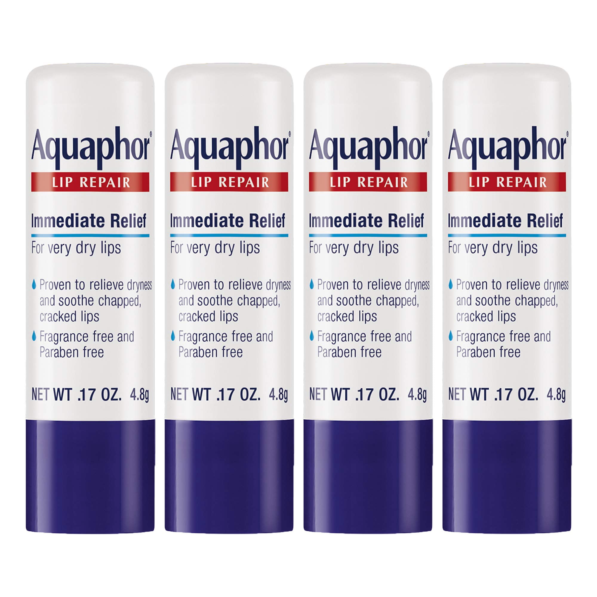 El Lápiz Reparador De Labios Aquaphor Alivia Los Labios Secos Y Agrietados, 5 Ml X 4