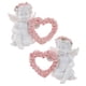 thumbnail image 1 of 2x Lindas Figuras De Querubines Con Rosas Rosadas Figura De ángel De Boda Conmemorativa, 1 of 5