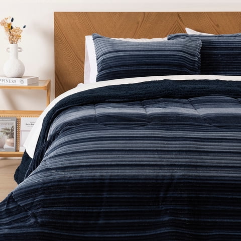 Mashini - Plumon Corduroy Coral Sh. Est. King Linea Azul