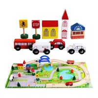 Citohome - Pista Armable De Madera Con Puente Y Autos Para Niños - Juguete Didáctico, Colorido Y Divertido