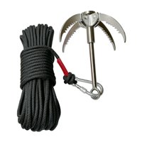 Ioensy - Gancho De Agarre Con Cuerda Gancho De Anclaje Para Senderismo Camping Al Aire Libre Negro