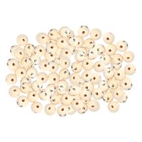 Magideal - 100 Cuentas Redondas De Madera Con Cara Sonriente, Cuentas Surtidas, Cuentas Espaciadoras Con Agujeros Para Manualidades De Bricolaje, Fabricación De Estilo B