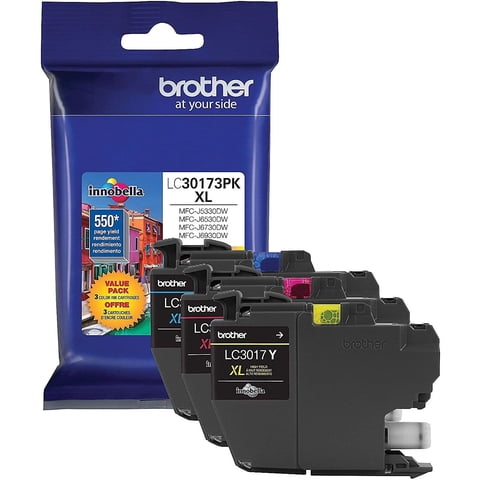 Cartuchos De Tinta Brother Lc30173Pk High Yield Xl, Paquete De 3