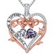 thumbnail image 1 of Collar Iefil Corazón de Rosa con Piedra de Nacimiento – Plata 925, 1 of 7