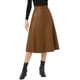 thumbnail image 1 of INSPIRE CHIC Falda de Mujer Casual Vintage de Cintura Alta Línea A Imitación de Cuero PU Midi Faldas S Caqui Marrón, 1 of 6