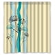thumbnail image 1 of Cortina de ducha con diseño floral de rayas y flores, con ganchos, 167 x 183 cm., 1 of 3
