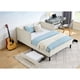 thumbnail image 3 of Full Size Upholstered Platform Bed Frame with 2 Storage Drawers, Adjustable Velvet Sofa Bed, Beige, 3 of 3
