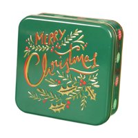 Bothyi - Caja De Galletas Navideñas Con Forma De Lata De Hierro Con Dibujos Animados Para Fiestas De Año Nuevo, Vacaciones, Color Verde Feliz