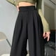 thumbnail image 4 of Pack 3 Pantalone Vestir Tiro Alto,pantalones Pierna Ancha Unicolor, 4 of 6