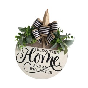 Bothyi - Puerta Delantera Señal De Bienvenida Arte De Pared De 30 Cm Señal De Madera Para Fiestas Cubiertas Farmhuose