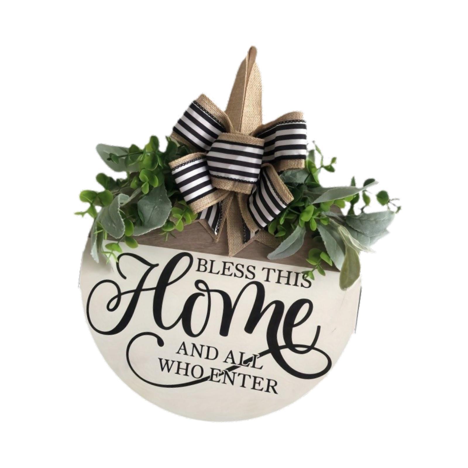 Bothyi - Puerta Delantera Señal De Bienvenida Arte De Pared De 30 Cm Señal De Madera Para Fiestas Cubiertas Farmhuose