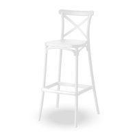 Decodreams - Silla Alta Blanca Estilo Clásico Con Respaldo Cruzado