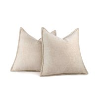 Genérico - Set De 2 Fundas De Cojin Chenille 45X45 Blanco