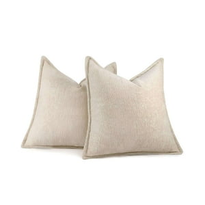 Genérico - Set De 2 Fundas De Cojin Chenille 45X45 Blanco